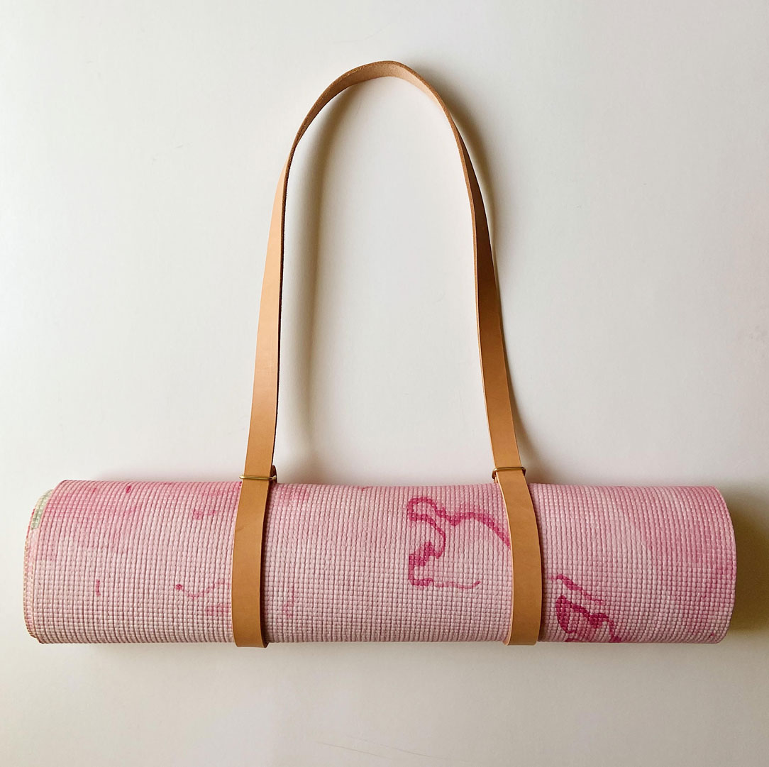 leather yoga mat strap (personalization available) - duck + chick