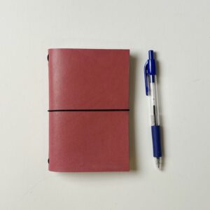 Leather Pocket Journal - Pink