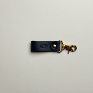 Leather Keychain - Navy Blue